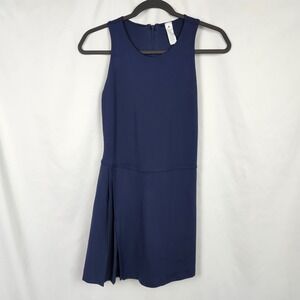 Yogalicious Women Activewear Airlux Side Pleat Dress Navy Zip Back Size Medium